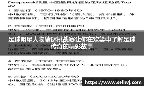 足球明星人物猜谜挑战赛让你在欢笑中了解足球传奇的精彩故事